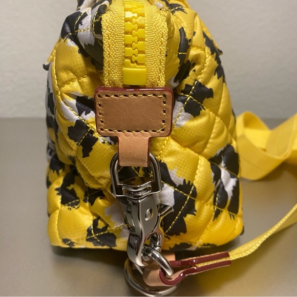 Like New MZ WALLACE Micro Sutton Quilted Yellow Leopard Small Tote Bag - Picture 5 of 16
